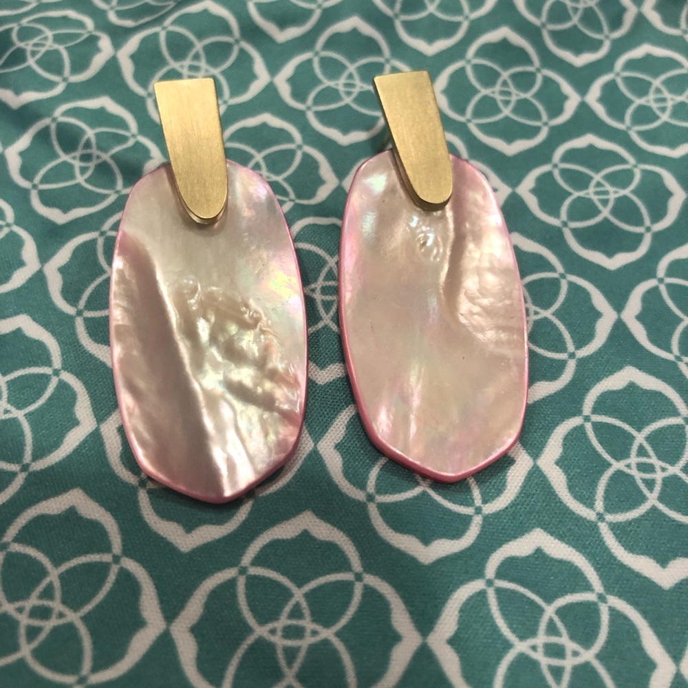 Aragon Gold Drop Earrings In Light Pink